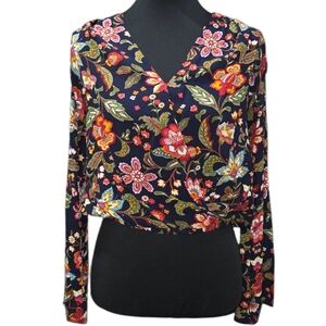 Sadie & Sage Floral V-Neck Blouse - Multicolor Size S